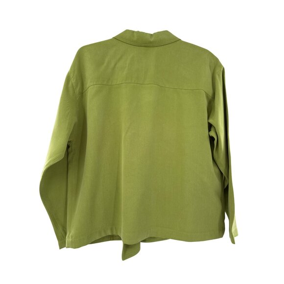 Chaus Petite M Lime‎ Green Double-Breasted Tencel Lyocell Jacket - Picture 5 of 7